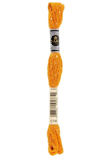 Embroidery floss - glitter - tangerine