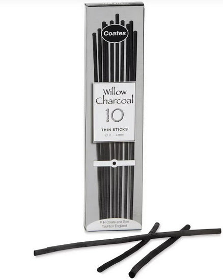 10-Pack Willow Charcoal Sticks - Thin