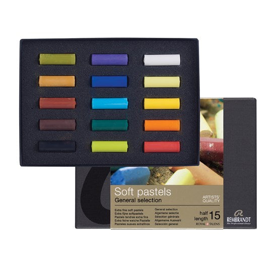Ens. 15 demi-pastels tendres