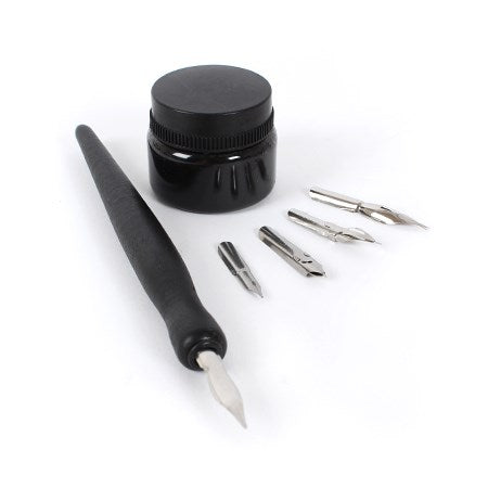 Manga Pen Set with Ink Bottle
