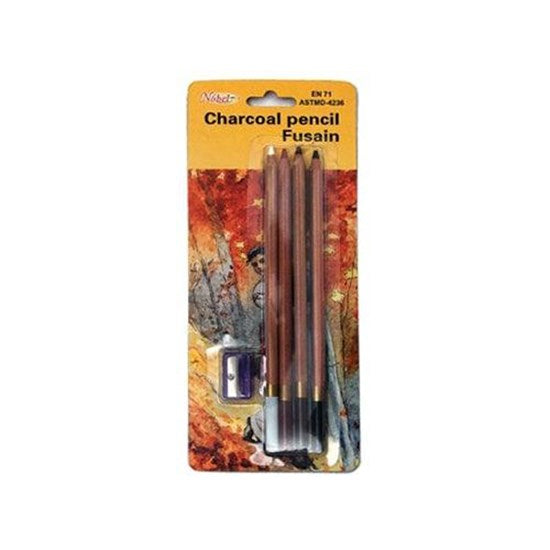 Kit crayons-fusains - 4 couleurs