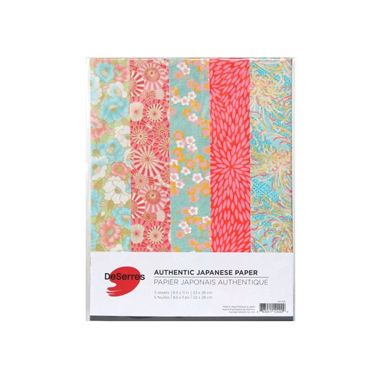 Japanese Paper Set of 5 Mix 1 - 8.5X11"