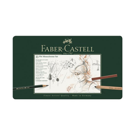 Set of 33 pitt monochrome pencils and charcoals
