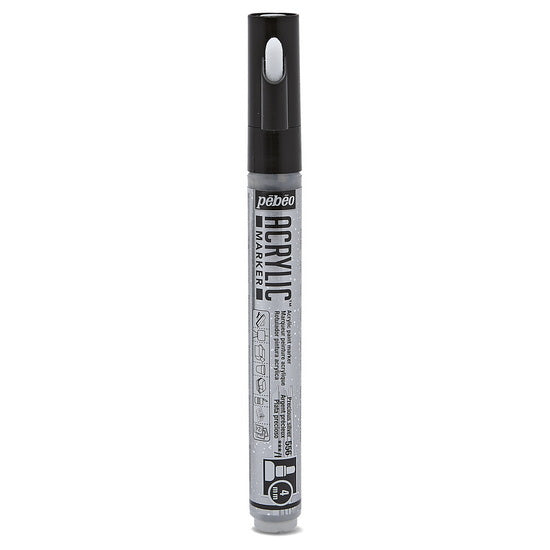 Marqueur acrylique - decomarker - ronde 4mm - argent précieux
