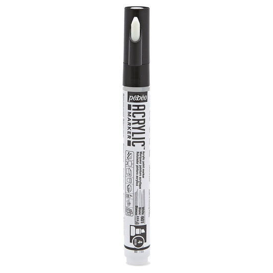Acrylic marker - decomarker - chisel 4mm - white