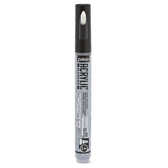 Acrylic marker - decomarker - chisel 4mm - grey