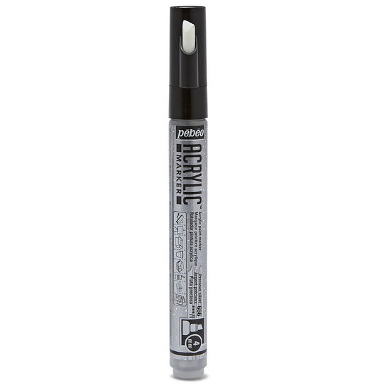 Acrylic marker - decomarker - chisel 4mm - precious silver