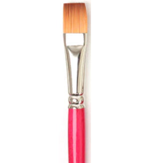 Brush Short Handle/Synthetic Bristles Flat - 1/2"