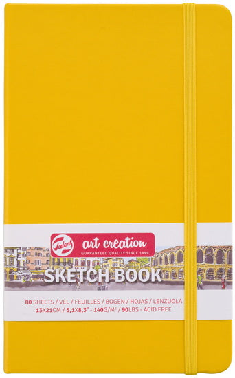 Carnet croquis art création  jaune doré - 13x21cm
