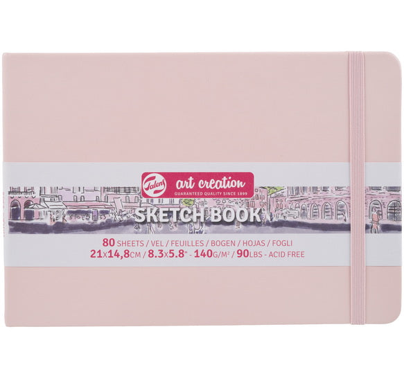 Carnet croquis art création  rose pastel - 21x14cm