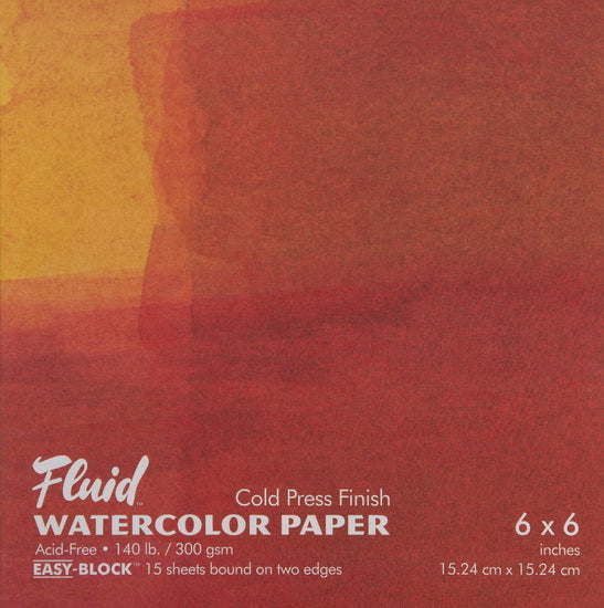 Bloc papier aquarelle - cp - 140lb - 6x6po (15f)