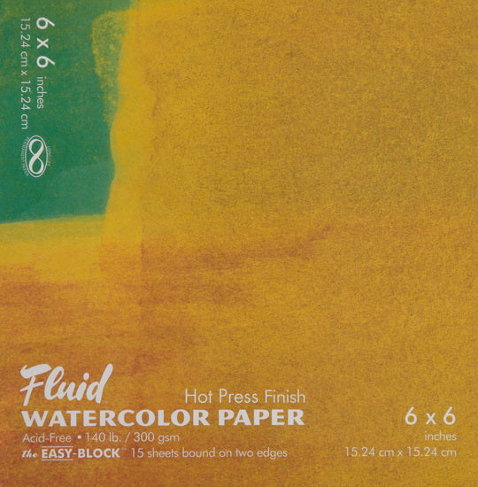 Bloc papier aquarelle - hp - 140lb - 6x6po (15f)