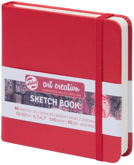Carnet croquis art création  rouge - 12x12cm