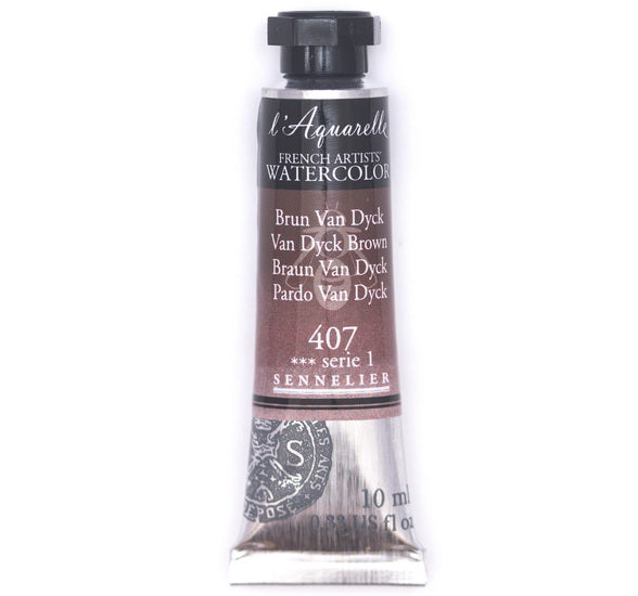 Aquarelle tube - 10ml - brun van dyck - s1