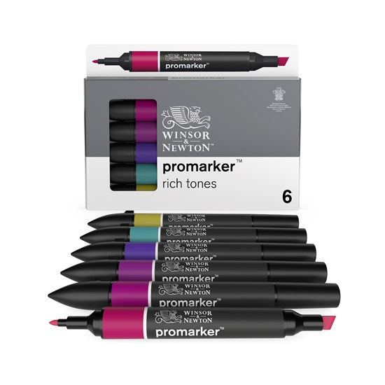 Set of 6 Dual-Tip Promarker Rich Tones