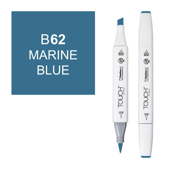 Marqueur touch pointe pinceau bleu marine