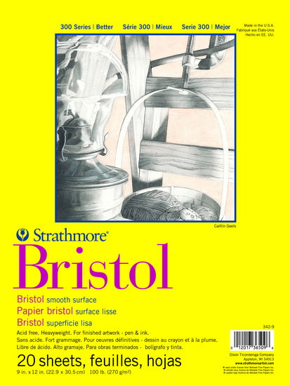 Bloc papier bristol - s300 - lisse - 9x12po (20f)
