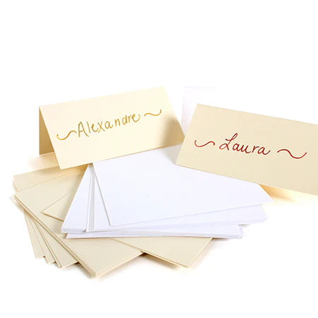 25 Place Cards 10 x 10 cm Cream