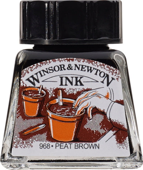 Encre à dessin brun tourbe - 14ml
