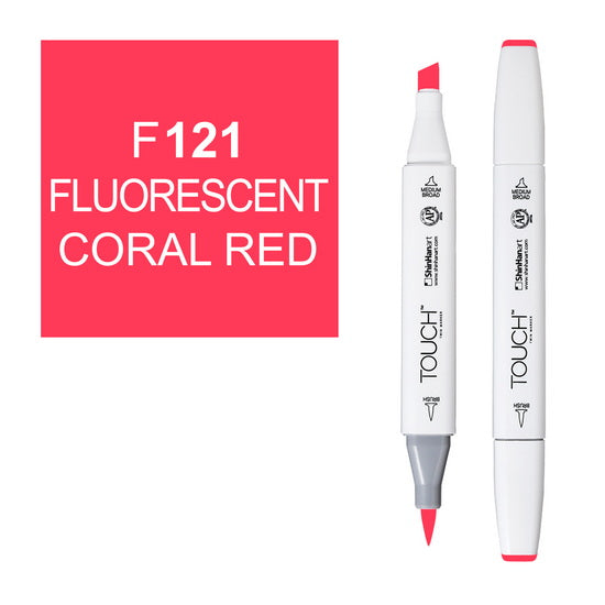 Marqueur Touch pointe pinceau rouge corail fluorescent