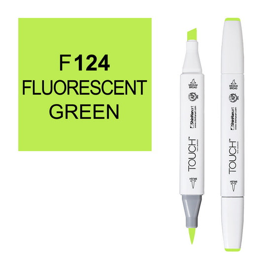 Marqueur Touch pointe pinceau vert fluorescent