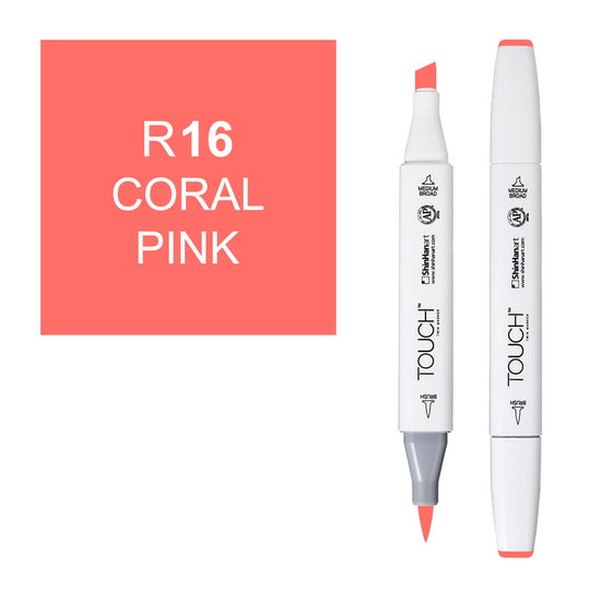 Marqueur touch pointe pinceau rose corail