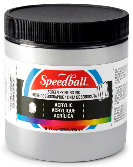Screen printing ink - silver - 8oz