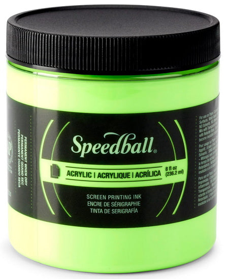 Screen printing ink - fluorescent lime green - 8oz