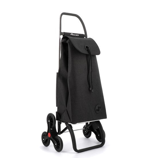 Chariot 6 roues monte escaliers tweed noir