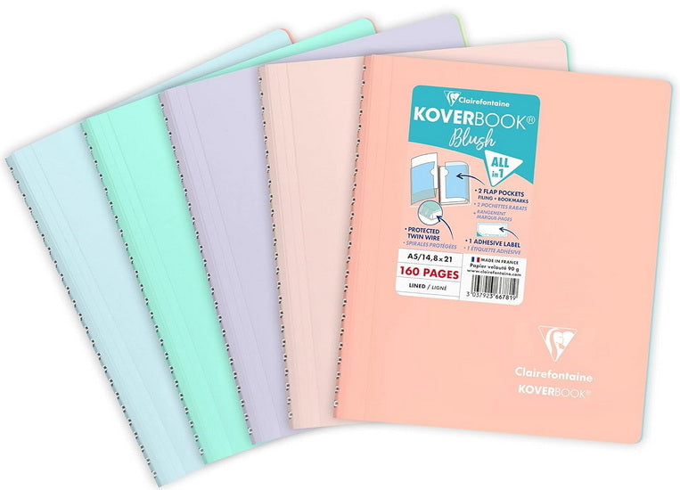 Koverbook blush wire.a5 rule.160p asst