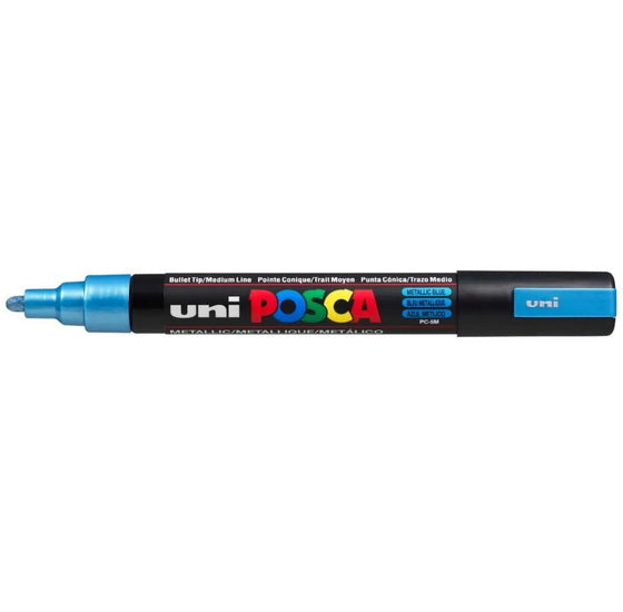 Marqueur posca conique pc-5m bleu métallique