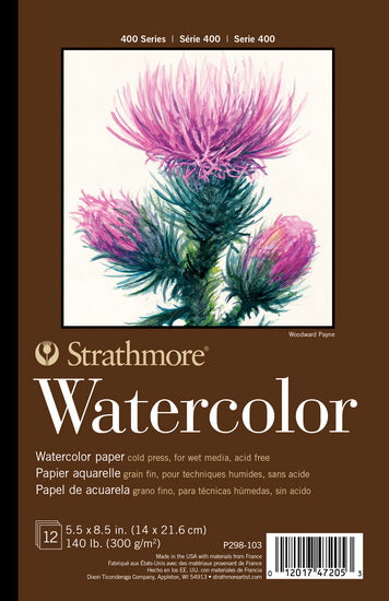 Bloc papier aquarelle - s400 - 5.5x8po (12f)