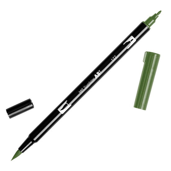 Feutre-pinceau double pointe jade foncé