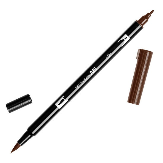 Dual brush pen redwood