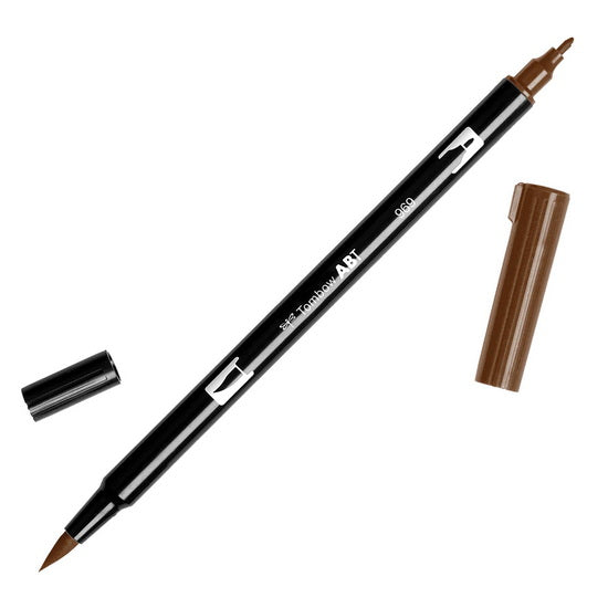 Dual brush pen chocolate