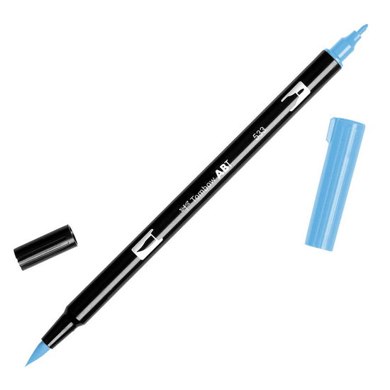 Feutre-pinceau double pointe bleu paon