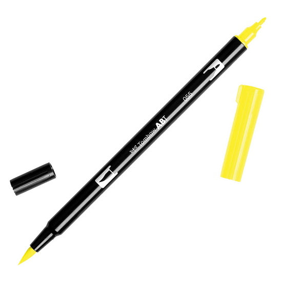 Feutre-pinceau double pointe jaune primaire