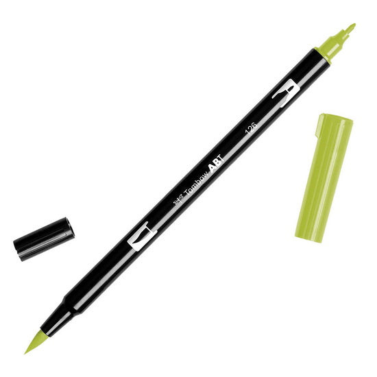Dual brush pen light olive