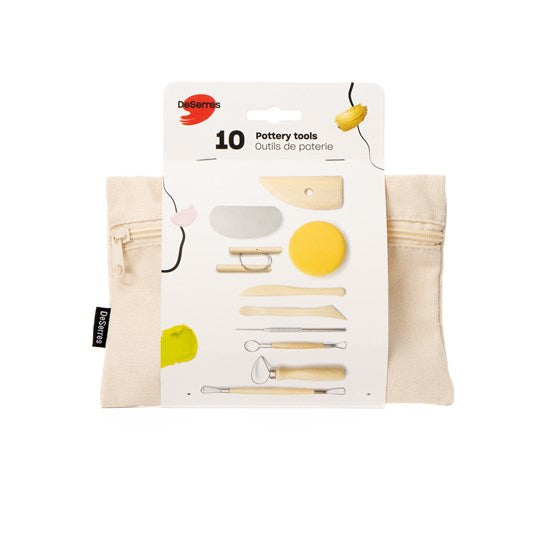 Ens. 10 outils de poterie