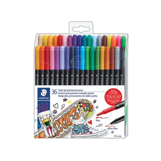 Set of 36 Markers Permanent Double-Ended