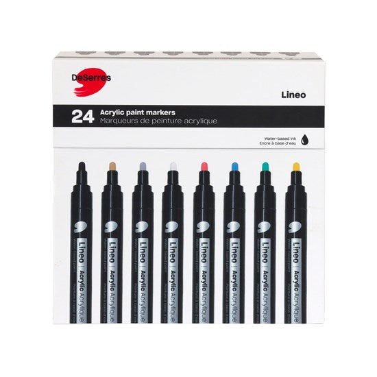 Ens. 24 marqueurs peinture acrylique - 2mm