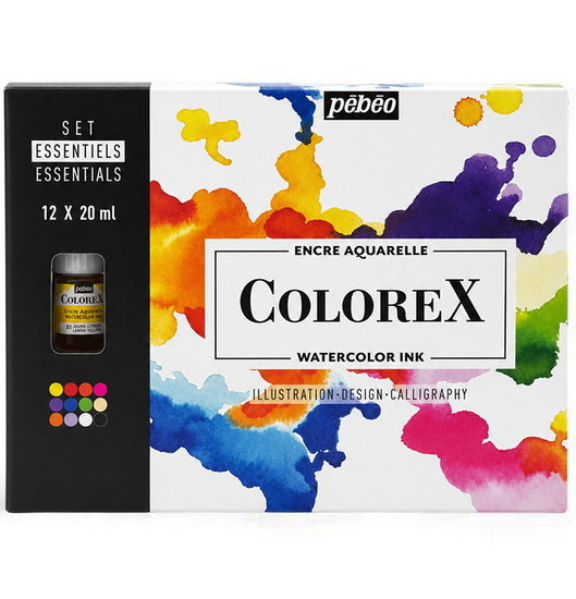 Watercolor ink set - colorex - 12x20ml - essentials