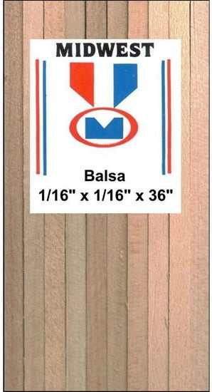 Balsa Wood - 0.0625 X 36 X 0.0625 INCHES