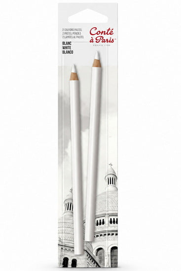 Set of 2 White Pastel Pencils