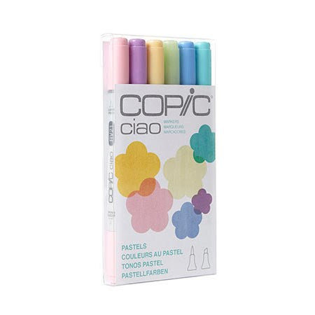 Ens. 6 marqueurs copic ciao couleurs pastels