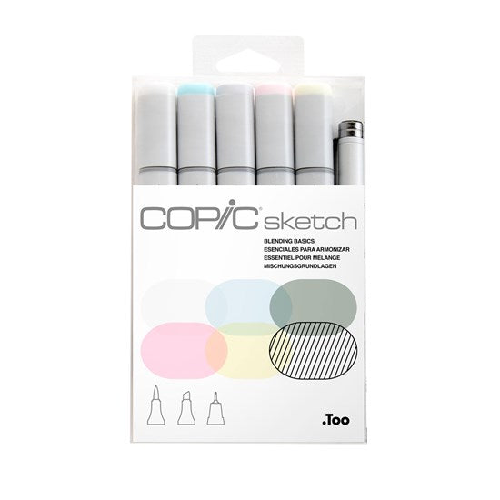 Set of 6 Copic Sketch Markers Blending Basics