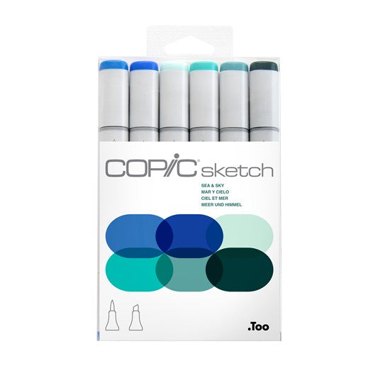 Set of 6 Copic Sketch Markers Sea & Sky