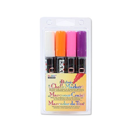 Set. 4 chalk markers - bistro - medium - fluo b