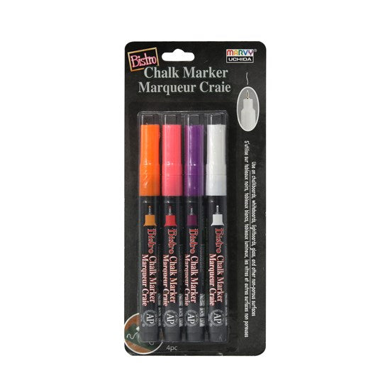 Set. 4 chalk markers - bistro - extra fine - fluo h