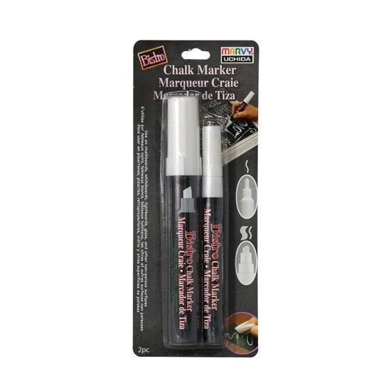 Set. 2 chalk markers - bistro - asst - white